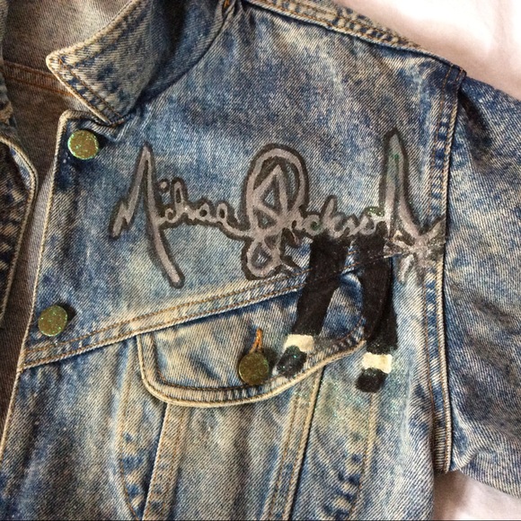 Hand-painted Michael Jackson on 80’s Denim Jacket - Picture 7 of 8